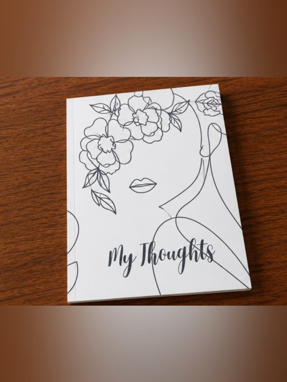 My Thoughts Floral Lined Journal Notebook 8x10 | 198 Pages